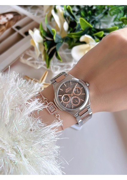 Çelik Kordon 30 mt Suya Dayanıklı Bileklik Hediyeli Kadın Kol Saati BSL.09.2385.4.02 modelleri