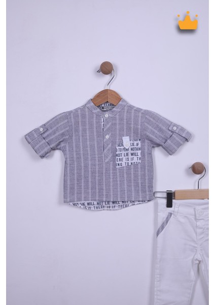 Babyhola Hakim Yaka Gömlek Kot Pantolon Erkek Bebek Çocuk Alt Üst Spor Takım Elbise 2141 fiyatları