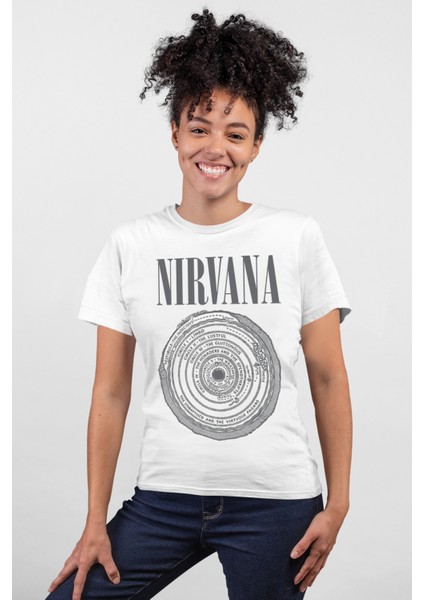 Daire Daire Nirvana Beyaz Kadın Tişört