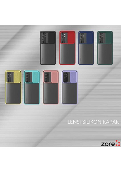 - Xiaomi Mi Note 10 Lite - Kılıf Slayt Sürgülü Arkası Buzlu Lensi Kapak - Lacivert - T15452 fırsatları
