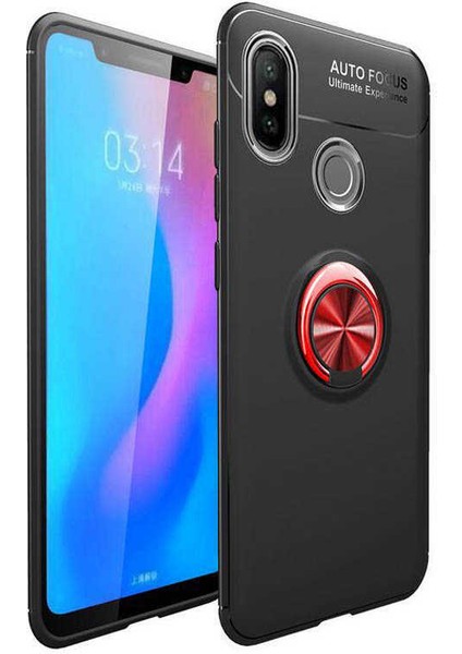 - Xiaomi Mi 8 - Kılıf Yüzüklü Karbon Ravel Silikon Kapak - Siyah-Kırmızı - T5563 fiyatları