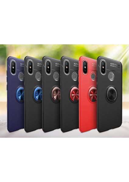 - Xiaomi Mi 8 - Kılıf Yüzüklü Karbon Ravel Silikon Kapak - Siyah-Kırmızı - T5563 modelleri