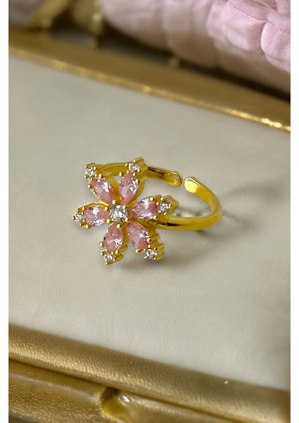 925 Ayar Gümüş Lotus Çiçeği Ayarlanabilir Yüzük (Özel Kutulu)