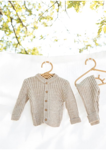 Triko Bereli Alt Üst Takım Bebek Set Kahverengi fiyatları