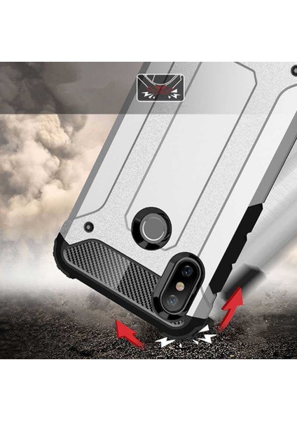 - Xiaomi Mi 8 - Kılıf Çift Katman Zırh Tank Crash Military Kapak - Gold - T5350 modelleri