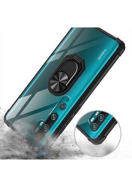 - Xiaomi Mi Note 10 Lite - Kılıf Yüzüklü Arkası Şeffaf Koruyucu Mola Kapak - Kırmızı - T13935 modelleri