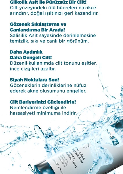 Nouyfe, Canlandırıcı ve Gözenek Sıkılaştırıcı Tüm Ciltler Için Aha & Bha Glikolik Asit Tonik 200 ml