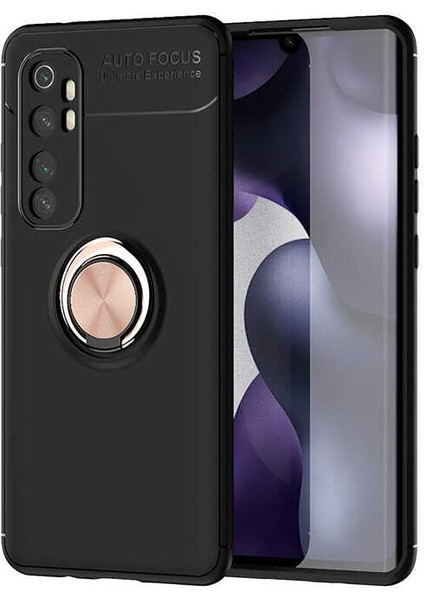 - Xiaomi Mi Note 10 Lite - Kılıf Yüzüklü Karbon Ravel Silikon Kapak - Siyah-Mavi - T13713 fiyatları