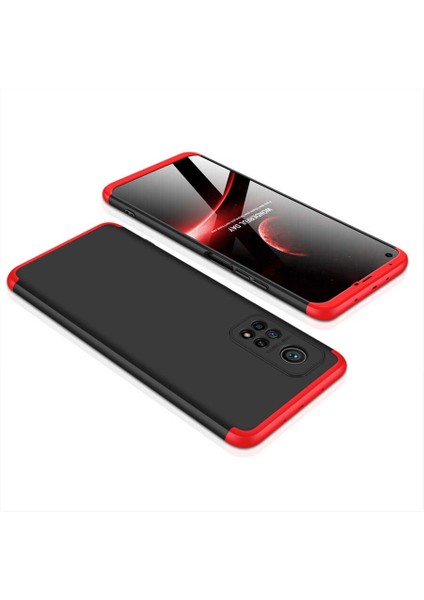 - Xiaomi Mi 10T Pro 5G - Kılıf Parmak izi Yapmayan 3 Parça Ays Kapak - Siyah-Mavi - T16323 modelleri