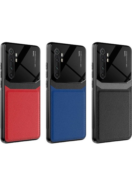 - Xiaomi Mi Note 10 Lite - Kılıf Deri Görünümlü Parlak Mika Tasarımlı Emiks Kapak - Kırmızı - T17587 modelleri
