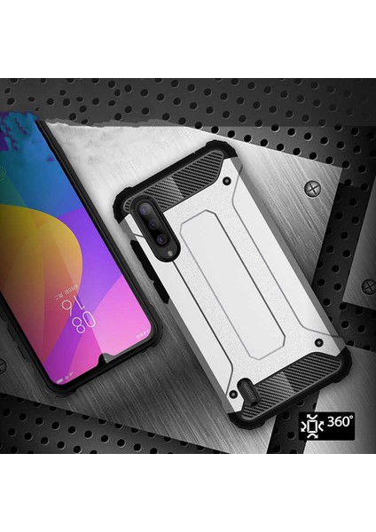 - Xiaomi Mi 9 Lite - Kılıf Çift Katman Zırh Tank Crash Military Kapak - Mavi - T10218 fırsatları