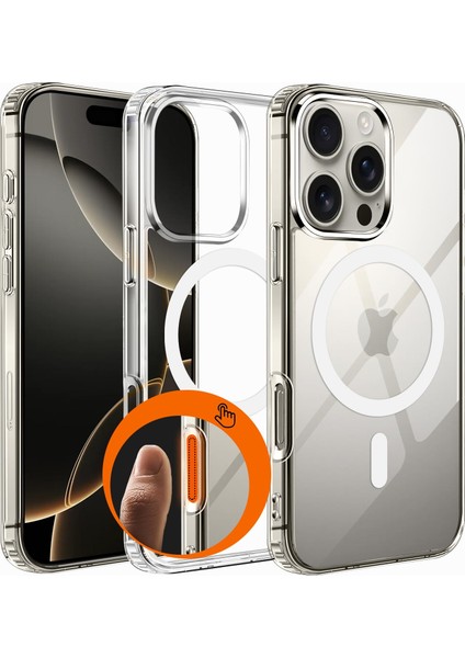 iPhone 16 Pro Max Magsafe Özellikli Manyetik Şeffaf Silikon Kılıf fiyatları