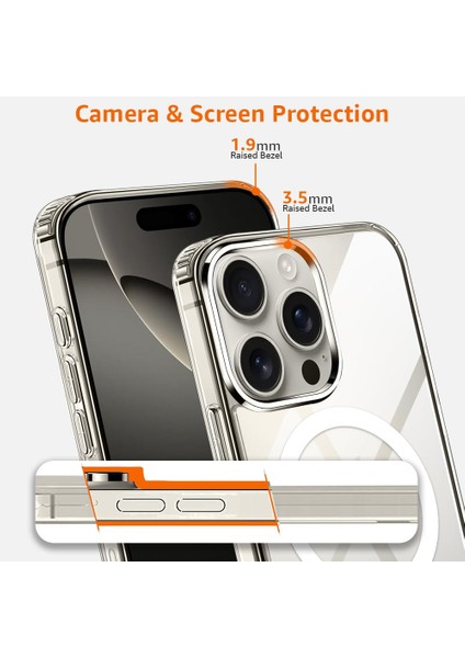 iPhone 16 Pro Max Magsafe Özellikli Manyetik Şeffaf Silikon Kılıf modelleri