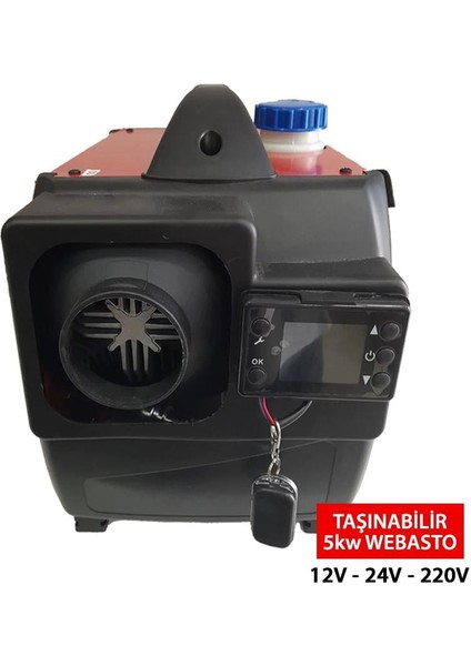 Shuıvan Uno 5Kw 12V-24V-220V Taşınabilir Çanta Webasto Tipi Ortam Isıtıcı