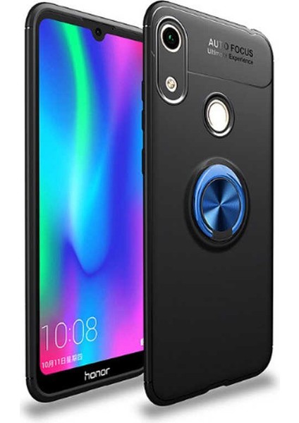 - Huawei Y6S 2019 - Kılıf Yüzüklü Karbon Ravel Silikon Kapak - Siyah-Kırmızı