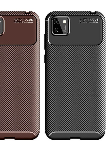 - Huawei Y5P - Kılıf Auto Focus Karbon Negro Silikon Kapak - Kahverengi - T13858 fırsatları