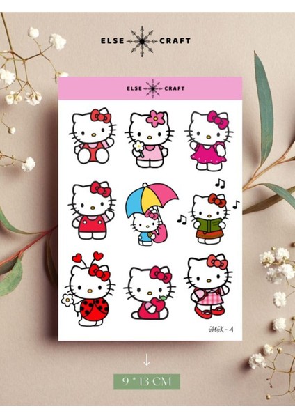 Else Craft Hello Kitty Sticker - Hk-4 - Ajanda Planlayıcı Bullet Journal Için Uygundur