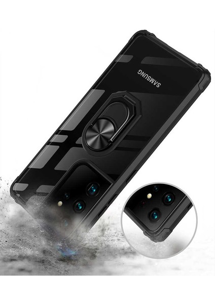 - Samsung Galaxy S21 Ultra - Kılıf Yüzüklü Arkası Şeffaf Koruyucu Mola Kapak - Kırmızı - T16078 indirimleri