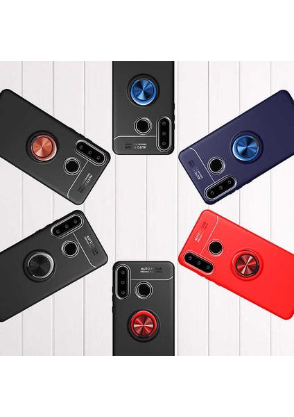 - Huawei Y6P - Kılıf Yüzüklü Karbon Ravel Silikon Kapak - Mavi - T13864 fırsatları