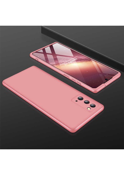 - Samsung Galaxy Note 20 - Kılıf Parmak izi Yapmayan 3 Parça Ays Kapak - Rose Gold - T15098