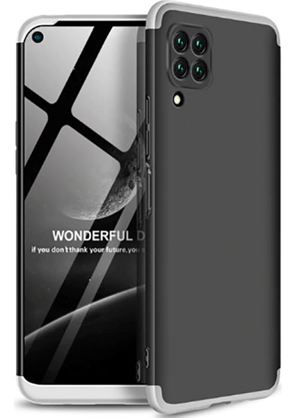 - Huawei P40 Lite - Kılıf Parmak izi Yapmayan 3 Parça Ays Kapak - Siyah-Gri - T13782