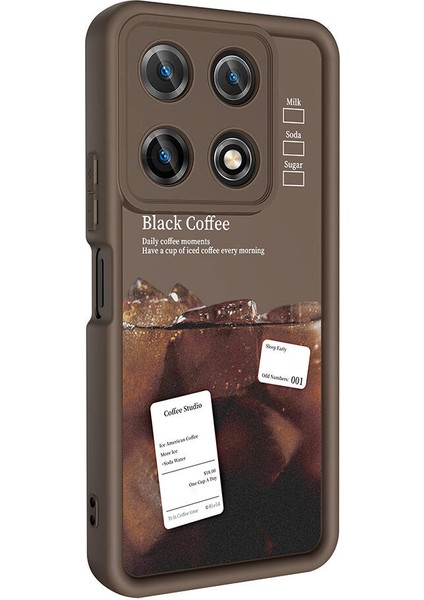 - İnfinix Note 30 Pro - Kılıf Kamera Korumalı Baskılı Arka Yüzey Klas Kapak - Koyu Kahve - T32265