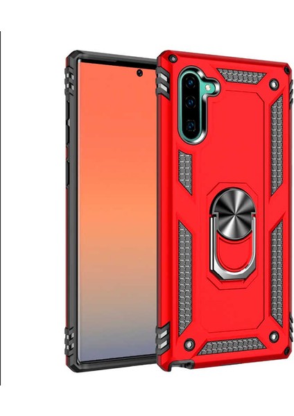 - Samsung Galaxy Note 10 - Kılıf Yüzüklü Zırh Tank Vega Kapak - Kırmızı - T9716 fiyatları