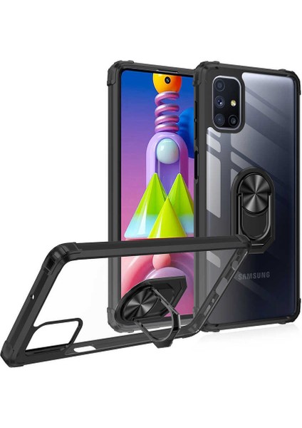 - Samsung Galaxy M51 - Kılıf Yüzüklü Arkası Şeffaf Koruyucu Mola Kapak - Lacivert - T15554 fırsatları