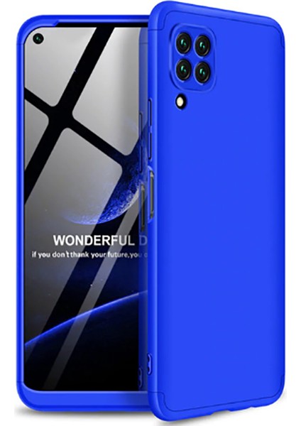 - Huawei P40 Lite - Kılıf Parmak izi Yapmayan 3 Parça Ays Kapak - Mavi - T13782