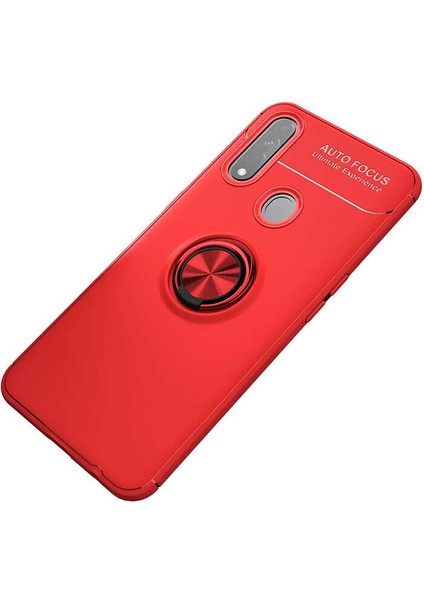 - Oppo A31 - Kılıf Yüzüklü Karbon Ravel Silikon Kapak - Kırmızı - T12579