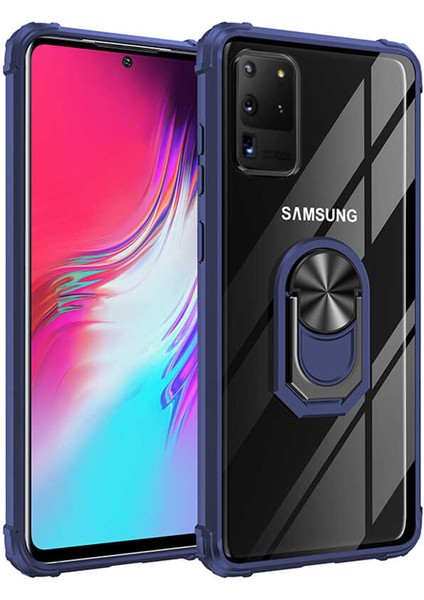 - Samsung Galaxy S20 Ultra - Kılıf Yüzüklü Arkası Şeffaf Koruyucu Mola Kapak - Kırmızı - T12930 fiyatları