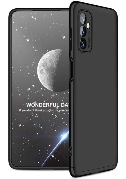 - Samsung Galaxy M52 - Kılıf Parmak izi Yapmayan 3 Parça Ays Kapak - Siyah - T19678