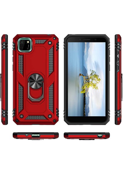 - Huawei Y5P - Kılıf Yüzüklü Zırh Tank Vega Kapak - Siyah - T14368 modelleri