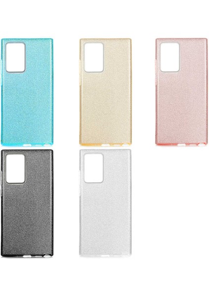 - Samsung Galaxy Note 20 Ultra - Kılıf Simli Koruyucu Shining Silikon - Gold
