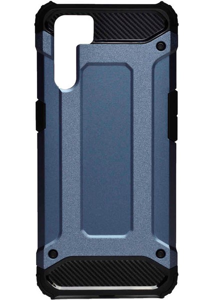 - Oppo A91 - Kılıf Çift Katman Zırh Tank Crash Military Kapak - Mavi - T15091