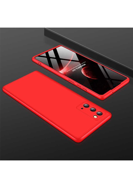 - Samsung Galaxy Note 20 - Kılıf Parmak izi Yapmayan 3 Parça Ays Kapak - Kırmızı - T15098