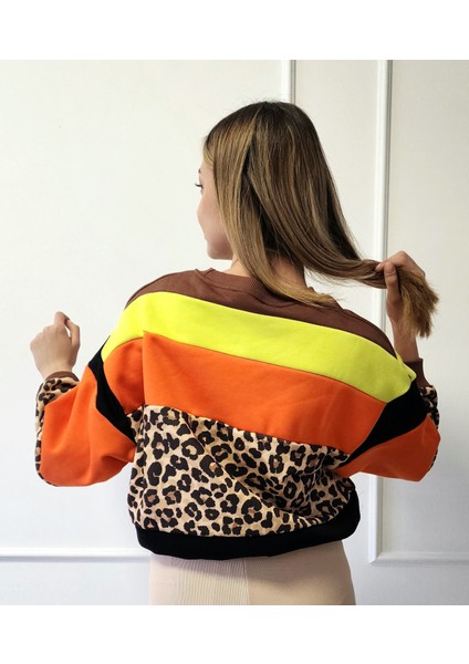 Leopar Desenli Sweatshirt modelleri