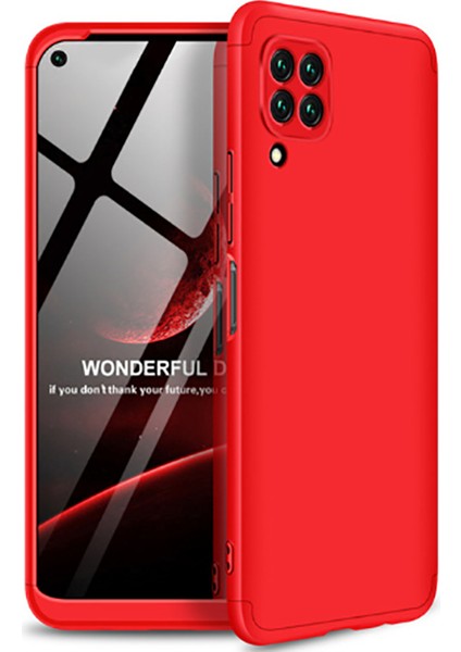 - Huawei P40 Lite - Kılıf Parmak izi Yapmayan 3 Parça Ays Kapak - Kırmızı - T13782