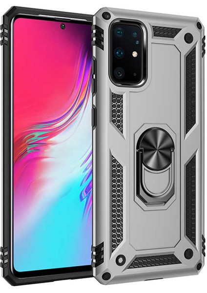 - Samsung Galaxy S20 Plus - Kılıf Yüzüklü Zırh Tank Vega Kapak - Gold