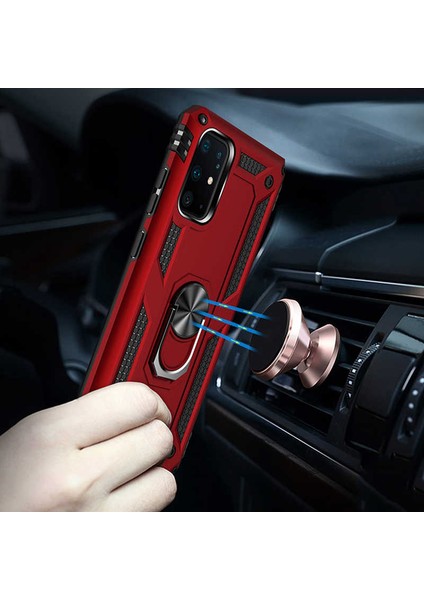 - Samsung Galaxy S20 Plus - Kılıf Yüzüklü Zırh Tank Vega Kapak - Gold