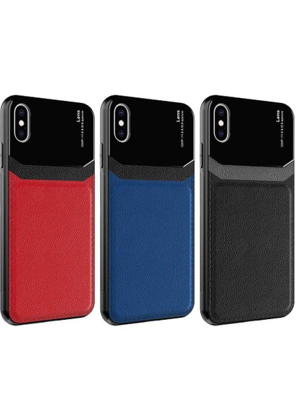 - iPhone x - Kılıf ​deri Görünümlü Parlak Mika Tasarımlı Emiks Kapak modelleri