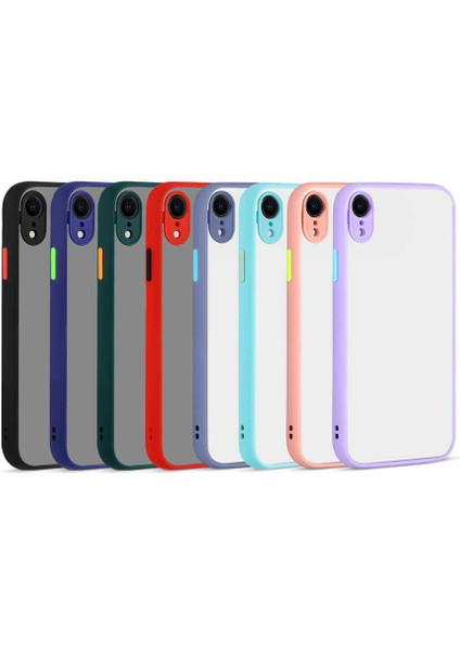 - Apple iPhone XR 6.1 - Kılıf Arkası Buzlu Renkli Düğmeli Hux Kapak - Turkuaz - T14531 modelleri