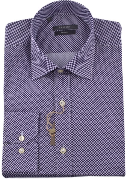 202017-2 Ramsey Silim Fit Gömlek/bordo/40