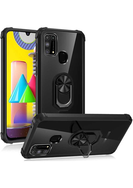 - Samsung Galaxy M31 - Kılıf Yüzüklü Arkası Şeffaf Koruyucu Mola Kapak - Kırmızı - T13485 fırsatları