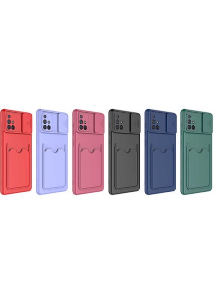 - Samsung Galaxy A71 - Kılıf Slayt Sürgülü Kart Bölmeli ​Kartix Kapak - Lacivert - T17904 modelleri