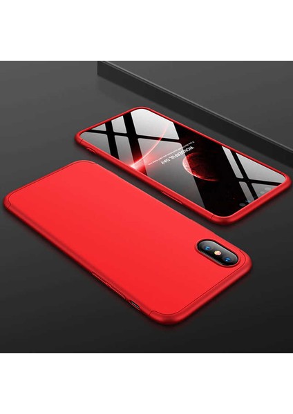 - Apple iPhone XS Max 6.5 - Kılıf Parmak izi Yapmayan 3 Parça Ays Kapak - Mavi