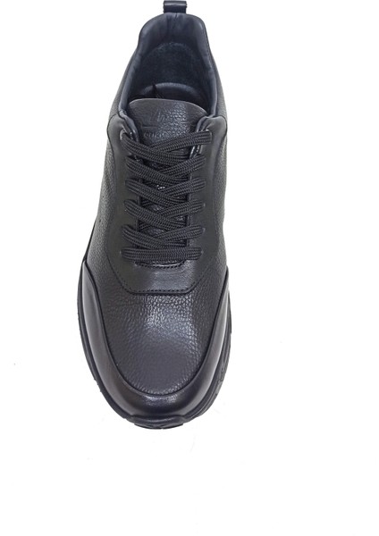 Siyah Deri Erkek Sneaker Ayakkabı fırsatları