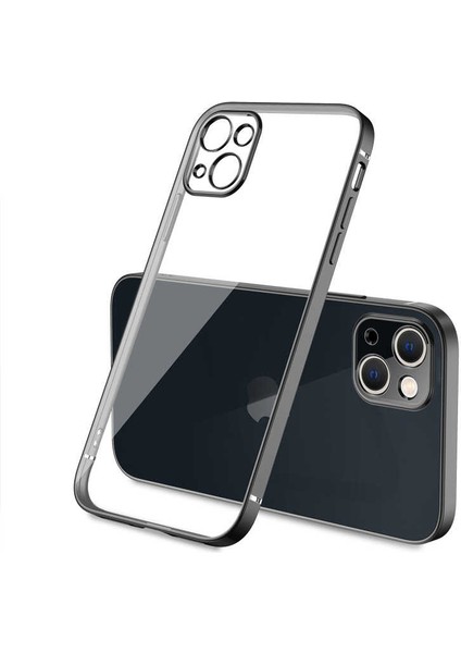 - Apple iPhone 13 - Kılıf Kenari Düz Gbox Silikon Kapak - Siyah - T18972