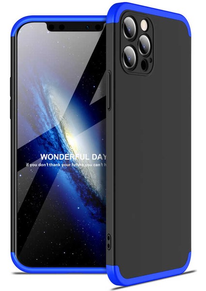 - iPhone 12 Pro Max - Kılıf 3 Parçalı Parmak Izi Yapmayan Sert Ays Kapak