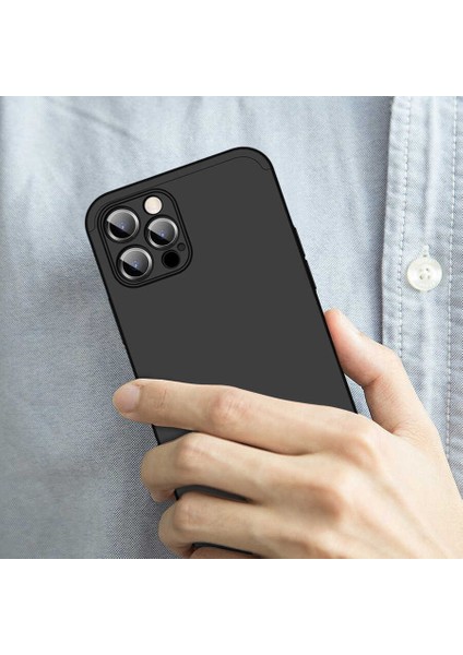 - iPhone 12 Pro Max - Kılıf 3 Parçalı Parmak Izi Yapmayan Sert Ays Kapak